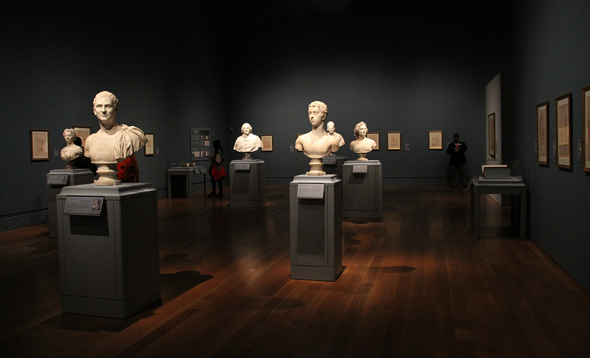 Sculptures in a museum